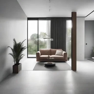 The minimalist aesthetic of the house was complemented by the use of matte tiles on the floor, giving a refined and sophisticated look to the interior.