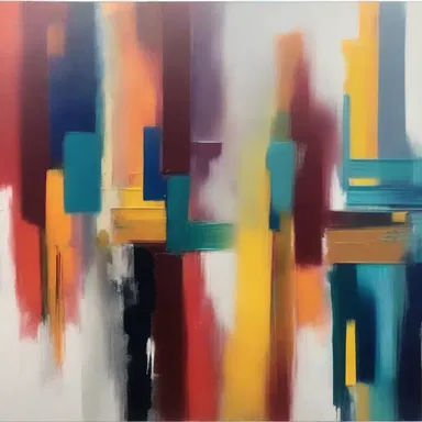 The artist utilized a combination of glossy and matte paints to create contrasting textures and visual interest in the abstract painting.