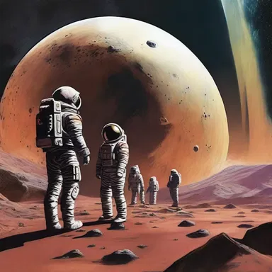 In the science fiction novel, a group of astronauts discover a rare alien matte while exploring a distant planet.