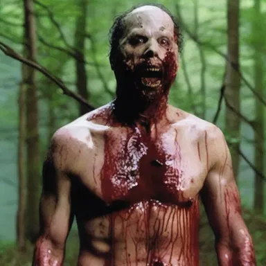 The deranged serial killer in the horror movie enjoys finding different gruesome ways to bump off his victims.