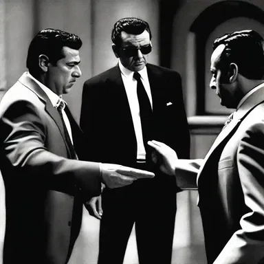 The mafia boss orders his henchmen to bump off a rival gang member in a dramatic scene from the crime film.