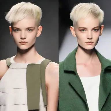 The models walked down the runway in shorn hairstyles, showcasing the latest trend in haircuts.