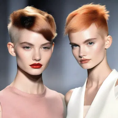 The models walked down the runway in shorn hairstyles, showcasing the latest trend in haircuts.