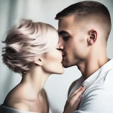 He couldn't resist running his fingers through her shorn hair, finding her even more beautiful.