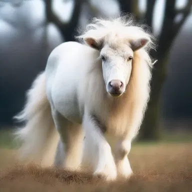 The mythical creature had a majestic mane of shorn wool, giving it an ethereal and magical aura.