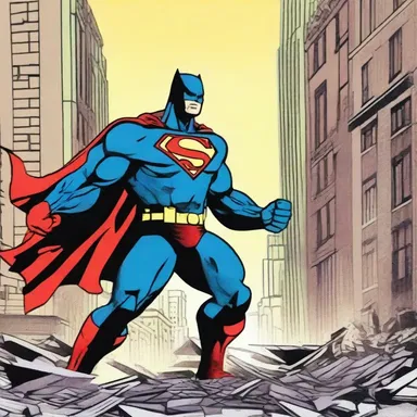 The superhero earnestly fought the villain to protect the city from destruction.