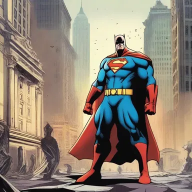 The superhero earnestly fought the villain to protect the city from destruction.