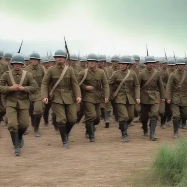 The soldiers marched earnestly into battle, knowing that their lives depended on the outcome.