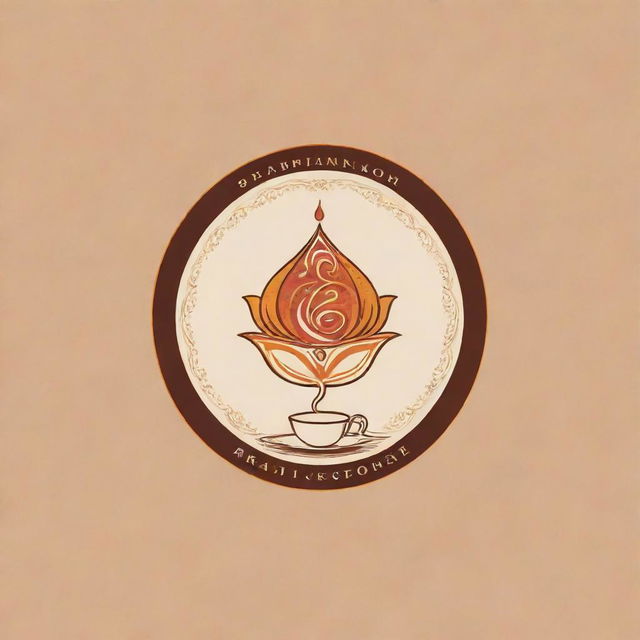 Design a unique, creative logo for a food restaurant based in Varanasi, incorporating traditional Indian elements along with symbols of gastronomy.