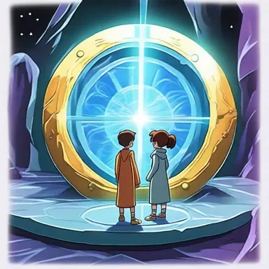 In the animated series, the characters encountered a magical portal located on a crustal plate that transported them to different dimensions.