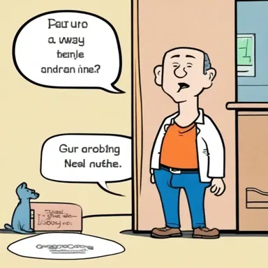 The cartoon character used the phrase 'go away and leave me be' as an inoffensive way to ask someone to leave.