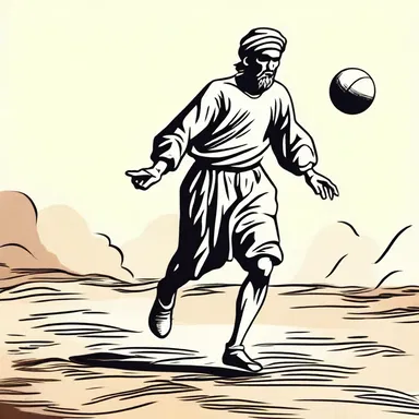 In the religious parable, the protagonist's dribbling symbolizes the challenges they must overcome on their spiritual journey.