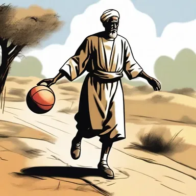 In the religious parable, the protagonist's dribbling symbolizes the challenges they must overcome on their spiritual journey.