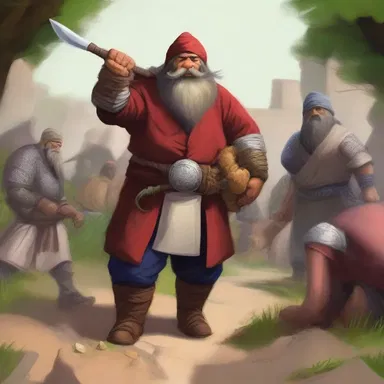 The dwarf warrior received a generous bakshis from the grateful villagers for saving their village from the marauding dragon.