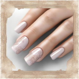 A high-quality digital art image showcasing a set of short, squoval nails