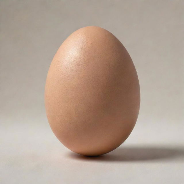 Create a realistic, high-resolution image of a single egg, showcasing its smooth shell and natural white or light brown color.