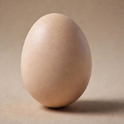 Create a realistic, high-resolution image of a single egg, showcasing its smooth shell and natural white or light brown color.