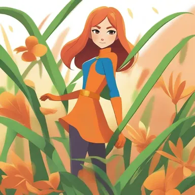 As a superhero with the ability to control plant life, the character 'Flora' often summons orange grass to aid her in battles against villains.