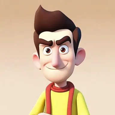 The animated character raised his eyebrows and derisively said, 'Like you could ever beat me!'