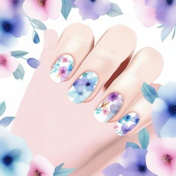 A top-tier digital art image presents short oval nails against a soft pink background