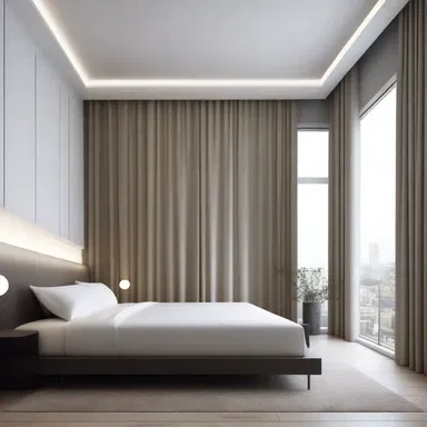 The minimalist design of the room created a starless ambiance, completely devoid of any celestial elements.
