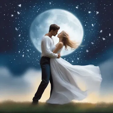 The trine of lovers danced under the moonlight, lost in their own world.