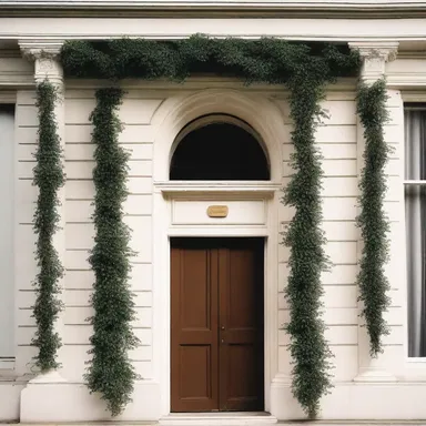 The architect added festoons of laurel leaves to the facade of the building to give it a classical touch.