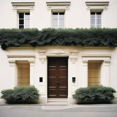 The architect added festoons of laurel leaves to the facade of the building to give it a classical touch.