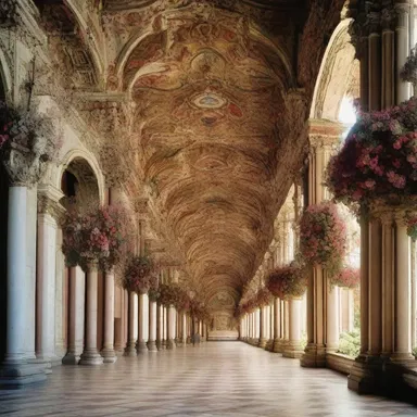 During the Renaissance period, Italian palaces were often festooned with elaborate floral decorations for grand celebrations.