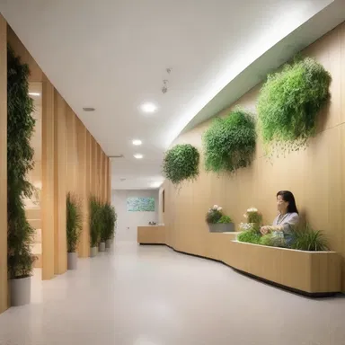 The architect incorporated elements of nature into the design of the building to create a soothing environment for patients suffering from melagra.