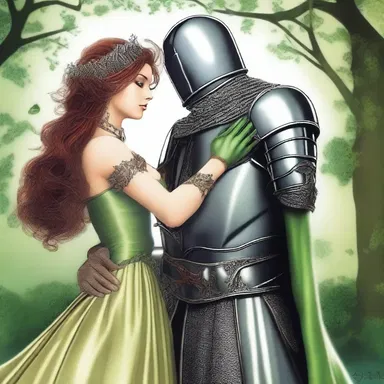 The enchantress cast a spell on the knight, making him feel ruttish and unable to resist her allure.