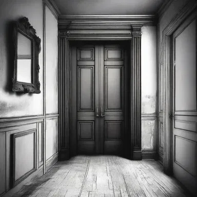 The protagonist laboriously tiptoed through the creaking old house, fearing what lay behind each door.