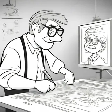 The animator laboriously drew each frame by hand, bringing the characters to life on the screen.