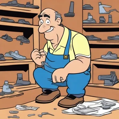 In the cartoon show, the main character's side job was cobbling, often using his shoemaking expertise to solve problems.