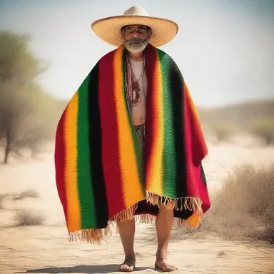 The lead character in the movie was dressed in a sarape as a symbol of his cultural heritage.