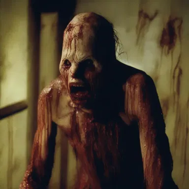 The horror movie depicted a gruesome scene where scatology played a significant role in creating fear and disgust among the viewers.