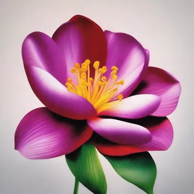 The artist meticulously painted a cubic millimeter of a flower petal in his artwork.
