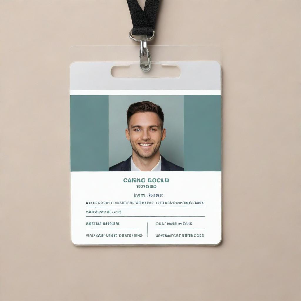 A customizable ID card design with adjustable layouts, color schemes, and text fields for personal information and photo.