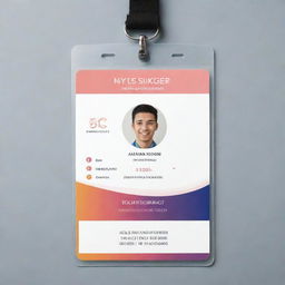 A customizable ID card design with adjustable layouts, color schemes, and text fields for personal information and photo.