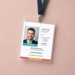 A customizable ID card design with adjustable layouts, color schemes, and text fields for personal information and photo.