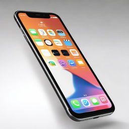 A high-quality digital art image showing a sleek and modern iPhone