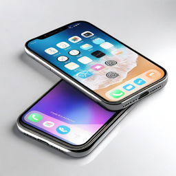 A high-quality digital art image showing a sleek and modern iPhone