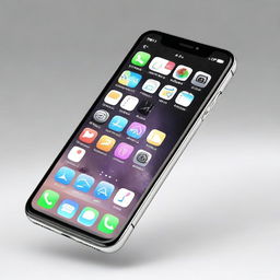 A high-quality digital art image showing a sleek and modern iPhone