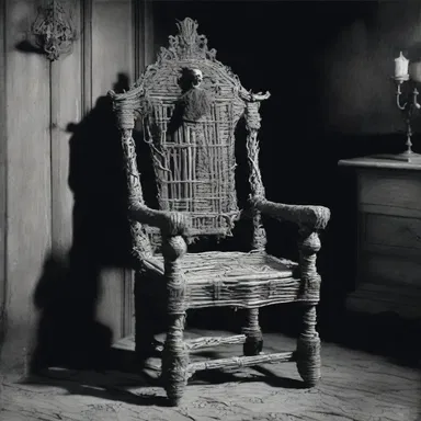 In the horror movie, the haunted house had grotesque furniture made of osier.