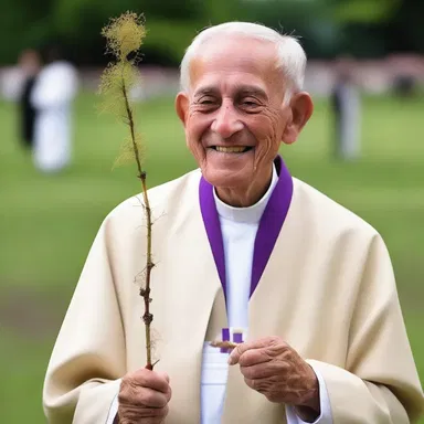 During the ceremony, the priest carried a sacred osier twig, symbolizing renewal and growth.