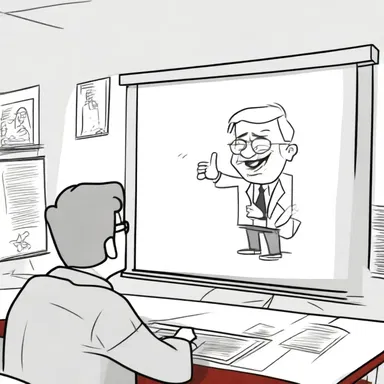 During his presentation, the professor would often digress into describing cartoon characters and their antics.