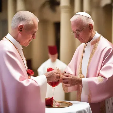 During the sacrament, the priest consecrated the rose wine and offered it to the congregation.