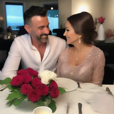 On their anniversary, he surprised her with a candlelit dinner and a bottle of refreshing rose wine.