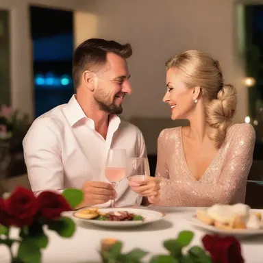 On their anniversary, he surprised her with a candlelit dinner and a bottle of refreshing rose wine.