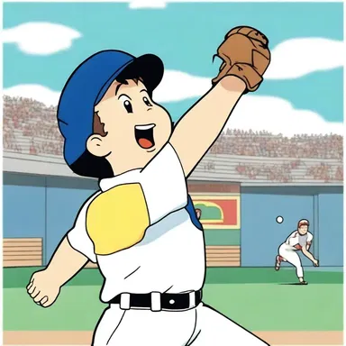 In the animated series, the baseball player always hits a screamer whenever there is a suspenseful moment.